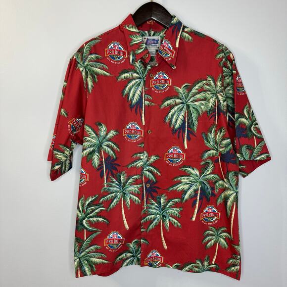 Reyn Spooner Pro Bowl 2005 Hawaiian Aloha Shirt Red Hawaii NFL Football XL - Picture 1 of 11